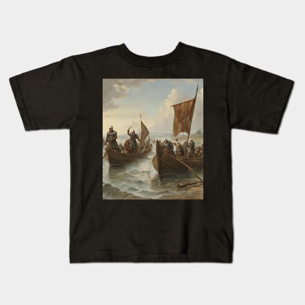 A Journey To The Middle Ages In Scandinavia Kids T-Shirt by EdwinPlenzler